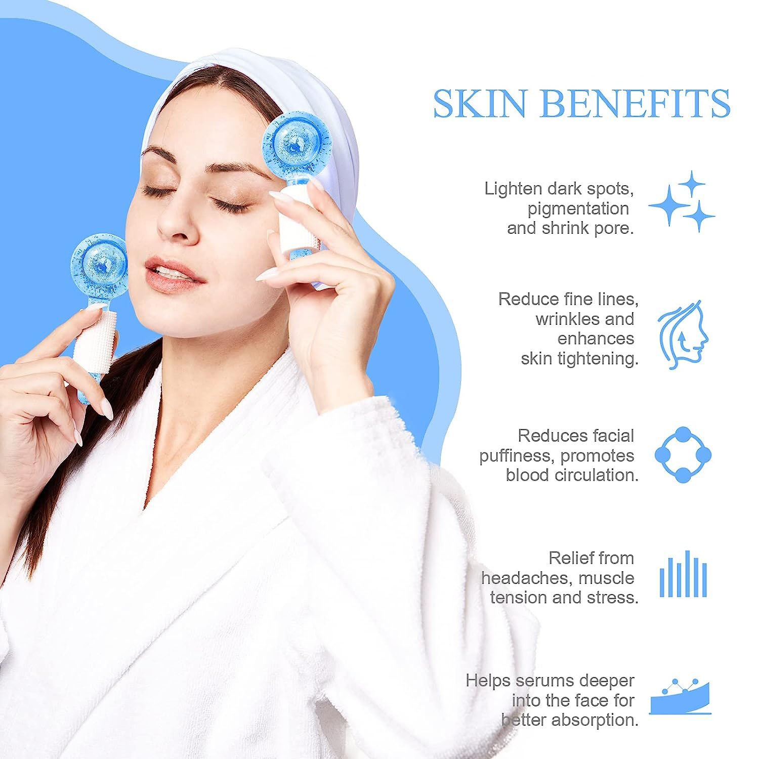 Skincare Girl Gift Magic Reduce Puffy Wrinkle Lifting Daily Beauty Neck Eyes Cooling Face Massager Tools for Facial Ice Globes