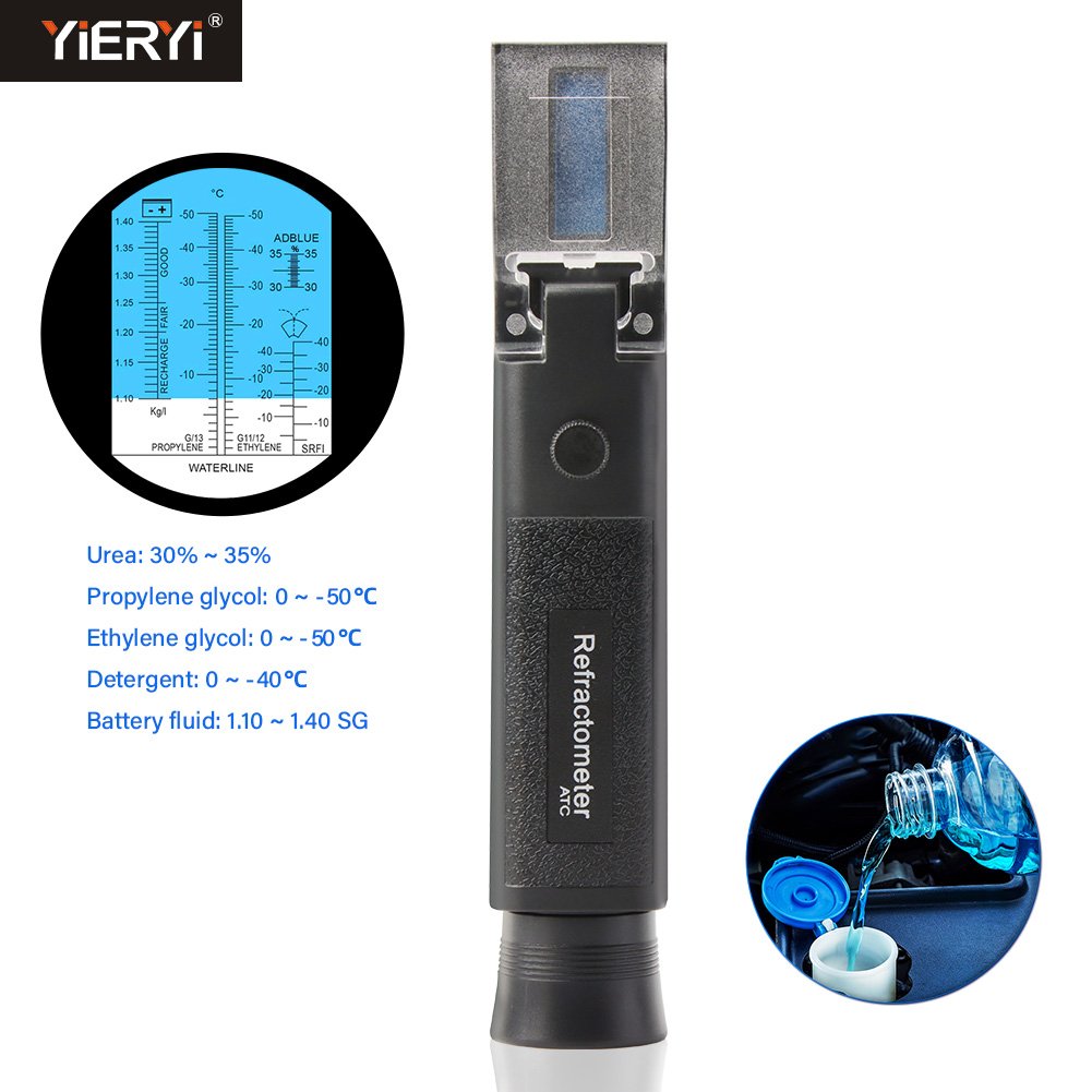 New 4 in 1 Antifreeze Refractometer Engine Fluid Glycol Antifreeze Point Car Battery ATC Handheld Tester
