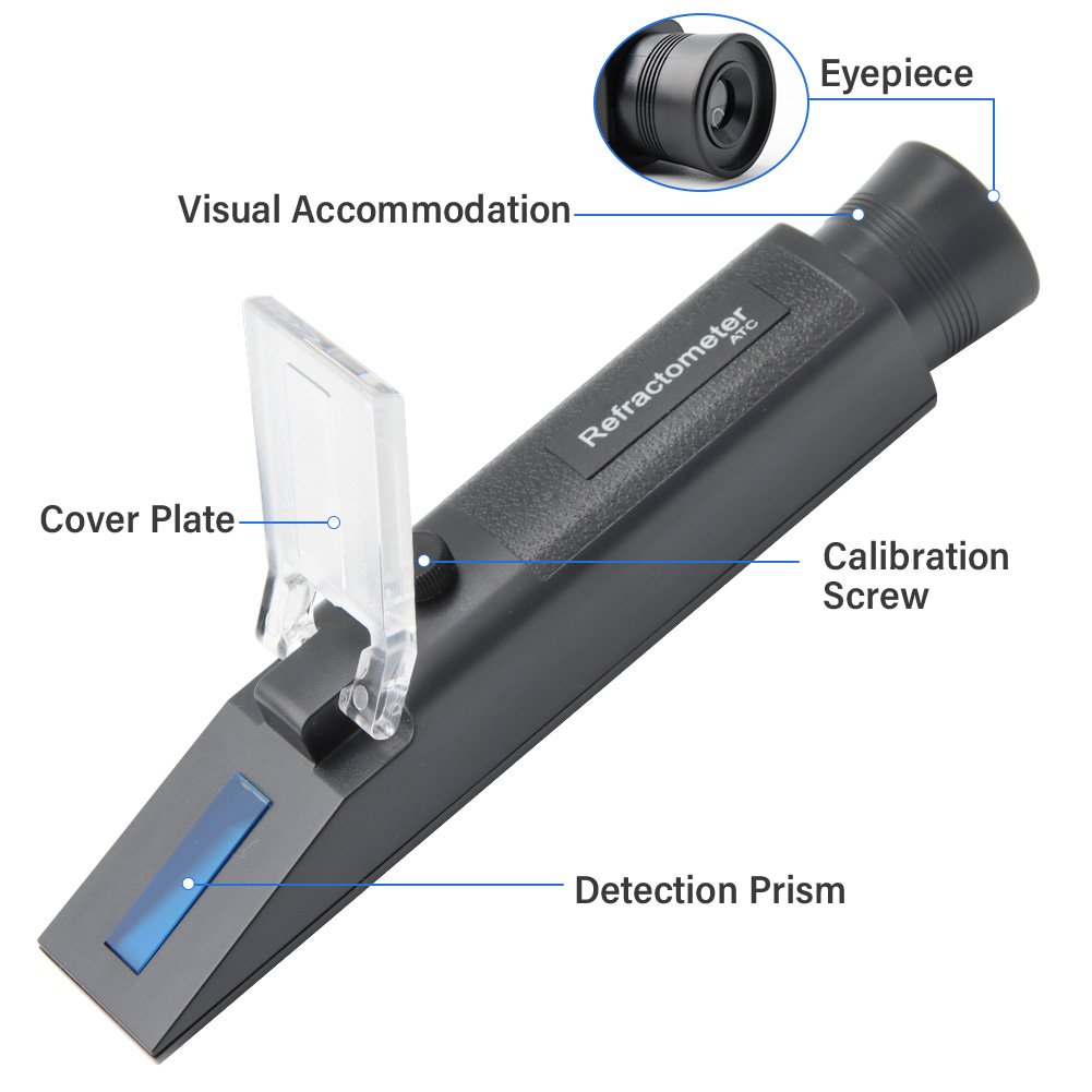 New 4 in 1 Antifreeze Refractometer Engine Fluid Glycol Antifreeze Point Car Battery ATC Handheld Tester