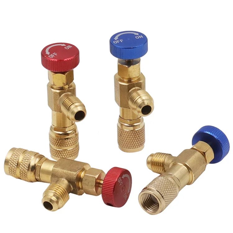 Air Conditioning Fluoride Flow Switch R22 R410 Antifreeze Hand Safety Valve Made of All Copper Material