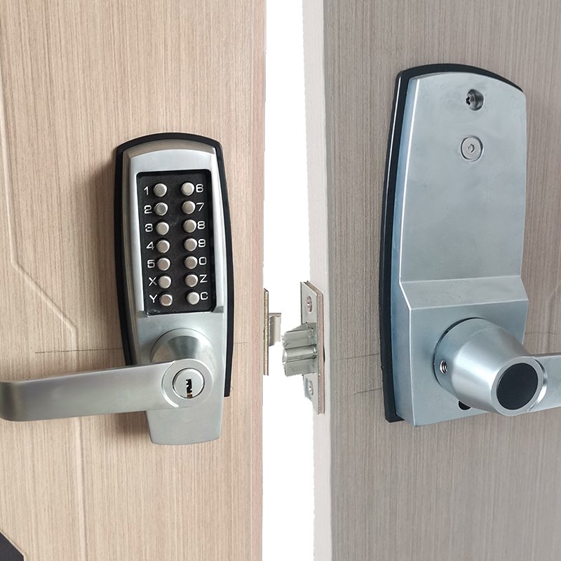Single Latch Mortise Lock Chrome Key Push Button Mechanical Code Lock Equipment Safety Lock with Handle