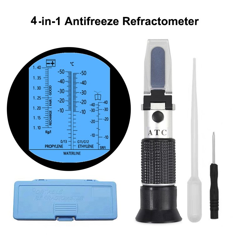 Vehicle Coolant Tester Prong-Freezing Point Concentration Ethylene Glycol Pure Aluminium Styles Brix ATC Function