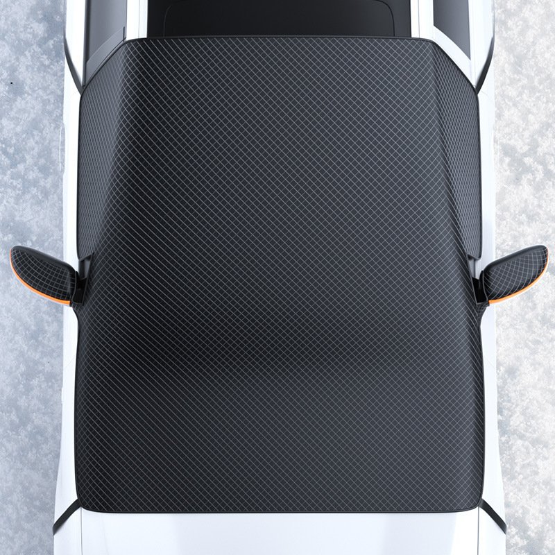 Black Car Snow Shield Front Windshield Sun Shield Glass Sun Visor Thick Magnetic Snow Cover Antifreeze Half Cover