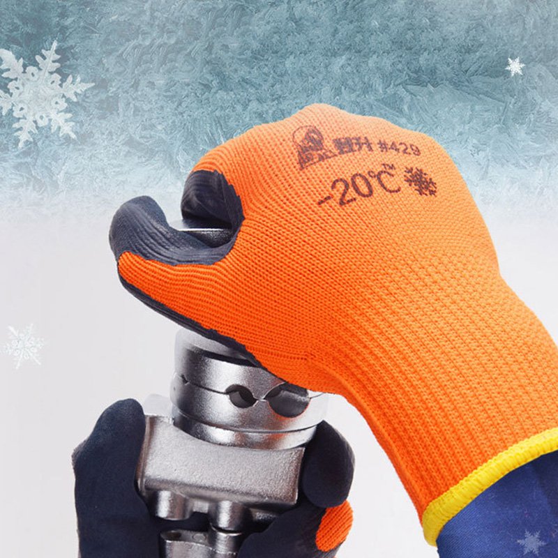 Industrial Hardware Antifreeze Thickened Anti-glue Anti-skid Anti-outdoor Winter Immersion Work Gloves Wholesale Customization