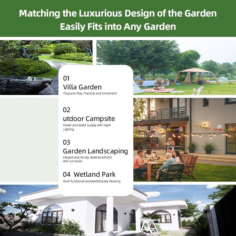 Garden Tuya Socket Power Socket Post Intelligent Waterproofed Socket Column with Antifreeze Faucet Outdoor Plug Post
