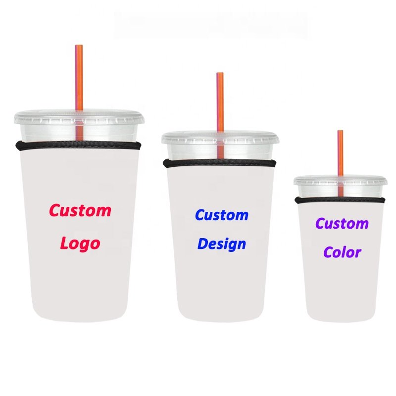 16-32oz Insulated Neoprene Iced Beverages Holder With Custom Design Coffee Cup Sleeve for Hot & Cold Drinks