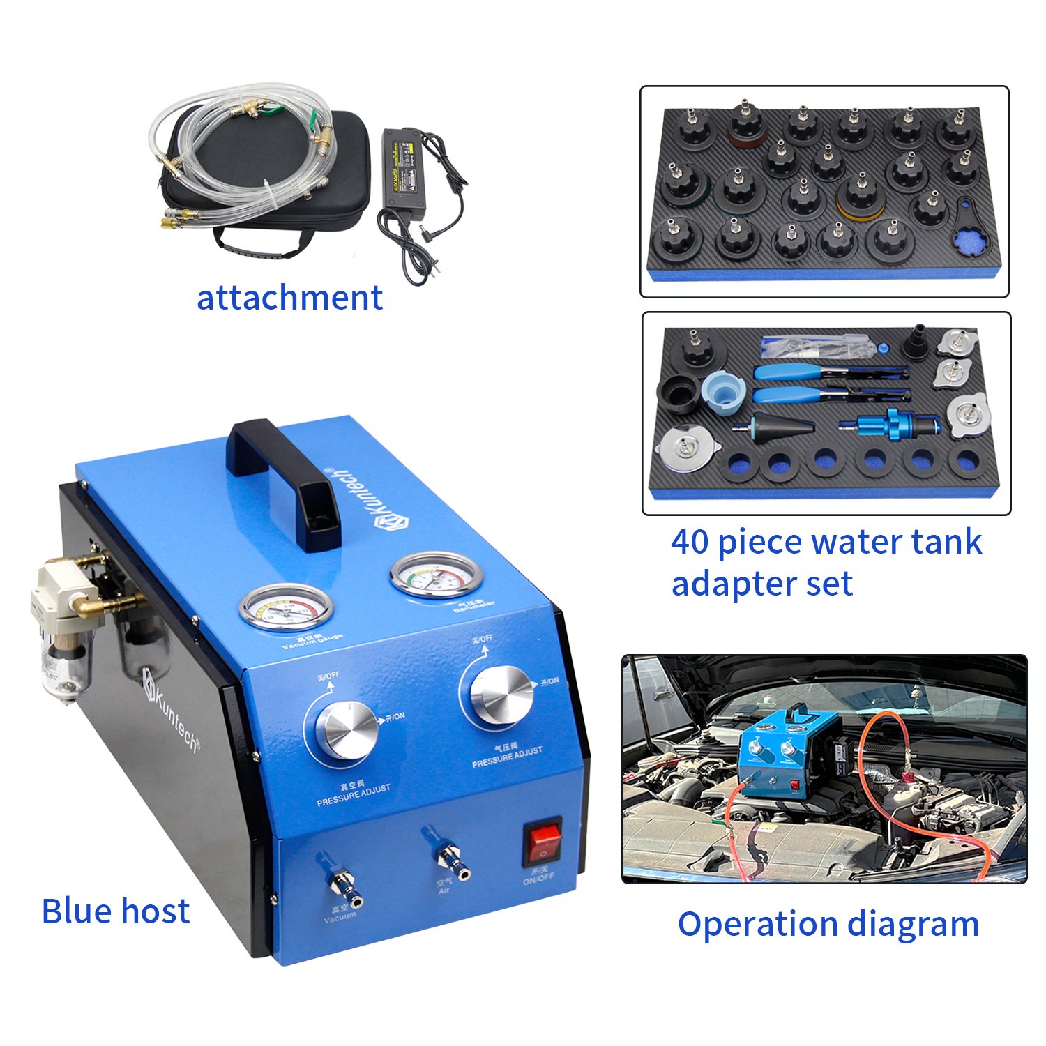 220V Electric Coolant Filler Cooling Tank Pressure Retention Leak Detector Quick Replacement Coolant Equipment