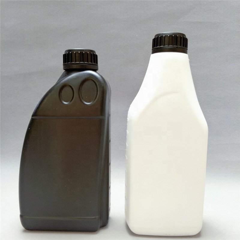 PE Portable square Flat Plastic Pot 1000ml 1L Oil Bottle Car Wash Liquid Antifreeze Lubricant Bottle with Transparent Level Line