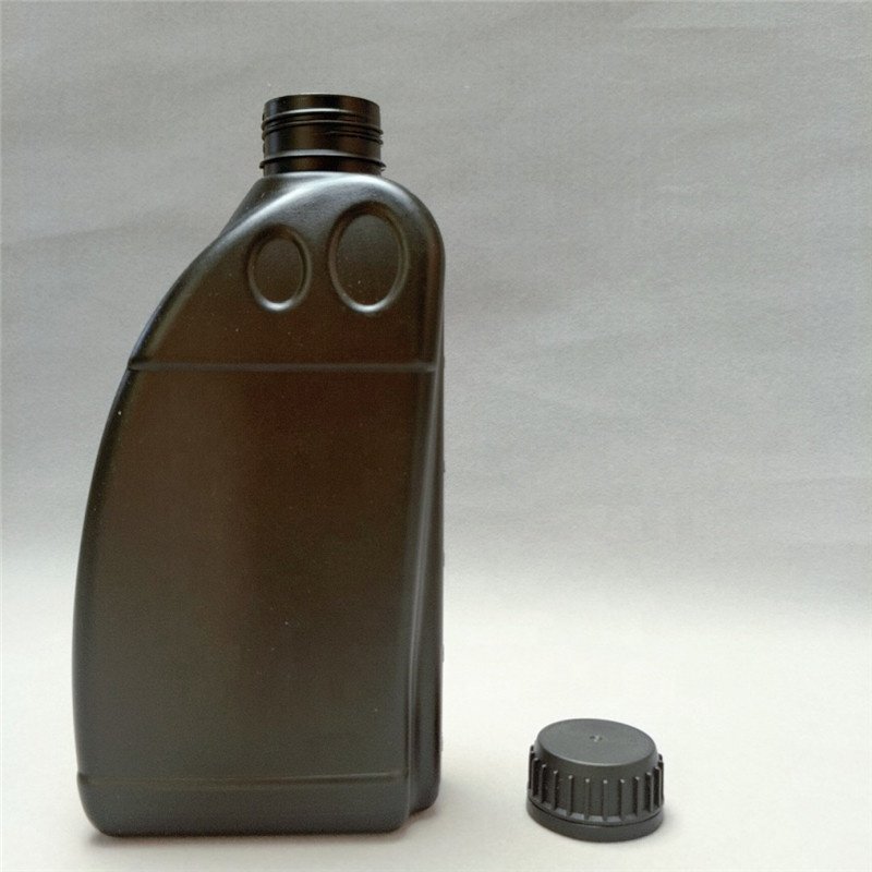 PE Portable square Flat Plastic Pot 1000ml 1L Oil Bottle Car Wash Liquid Antifreeze Lubricant Bottle with Transparent Level Line