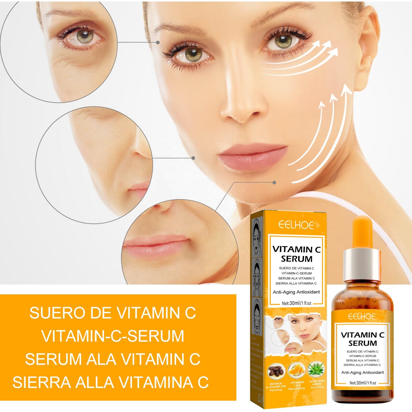 Vitamin C Anti Aging Essence Lighten Neck Wrinkles Firmen Face Wrinkles Anti Wrinkle Face Serum