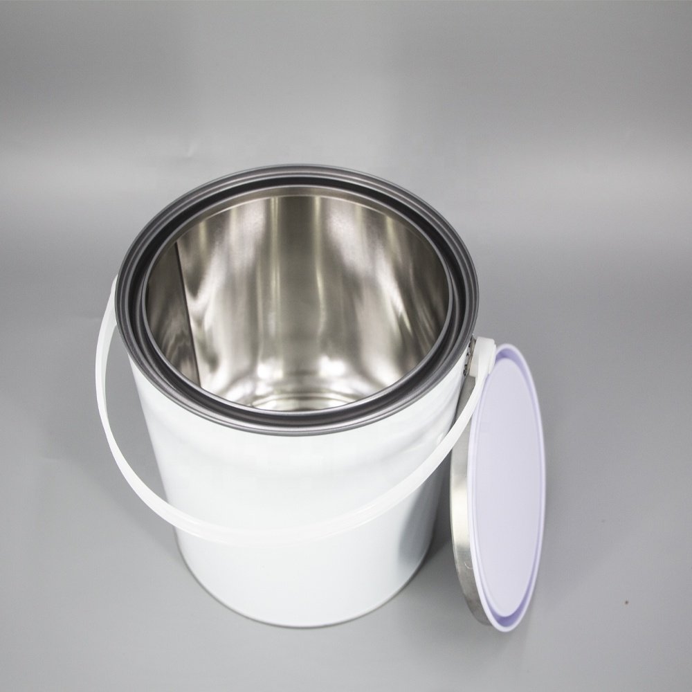 Factory Low Price Sale 5L Tinplate Paint Bucket with Open Lid