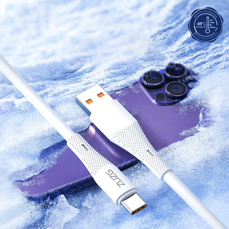 Liquid Silicone Antifreezing 6A Fast Charging Transmission 1M USB a Type Cord Charging USBC Data Cable