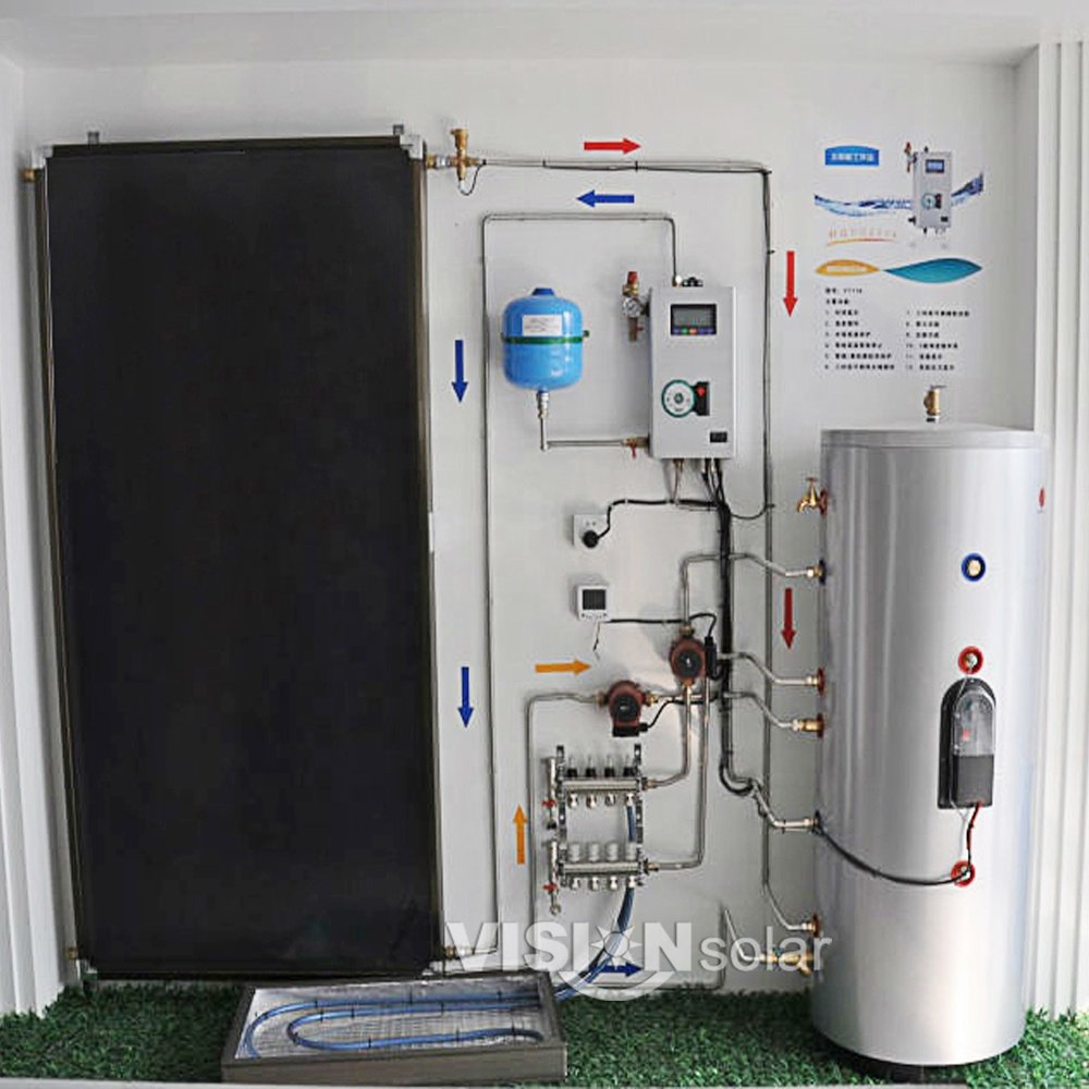 Efficient Antifreezing Flat Panel Active Solar Water Heating System Best Stainless Steel Solar Geyser