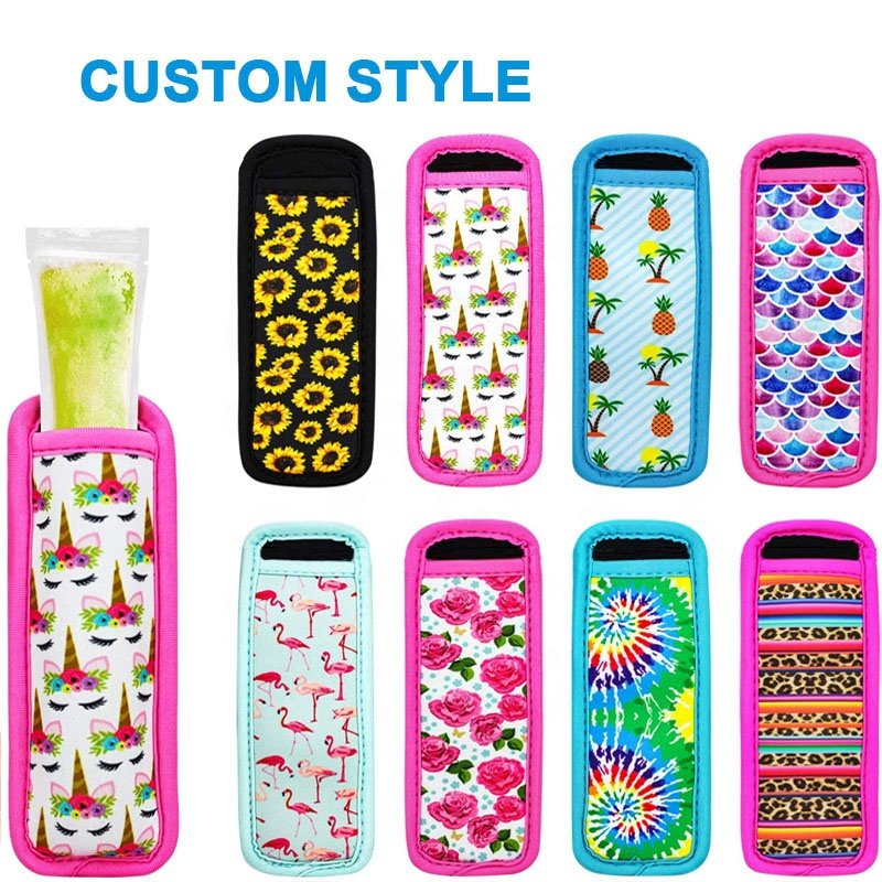 High Quality Waterproof Ice Pop Sleeves Dye Sublimation Cute Popsicle Holder