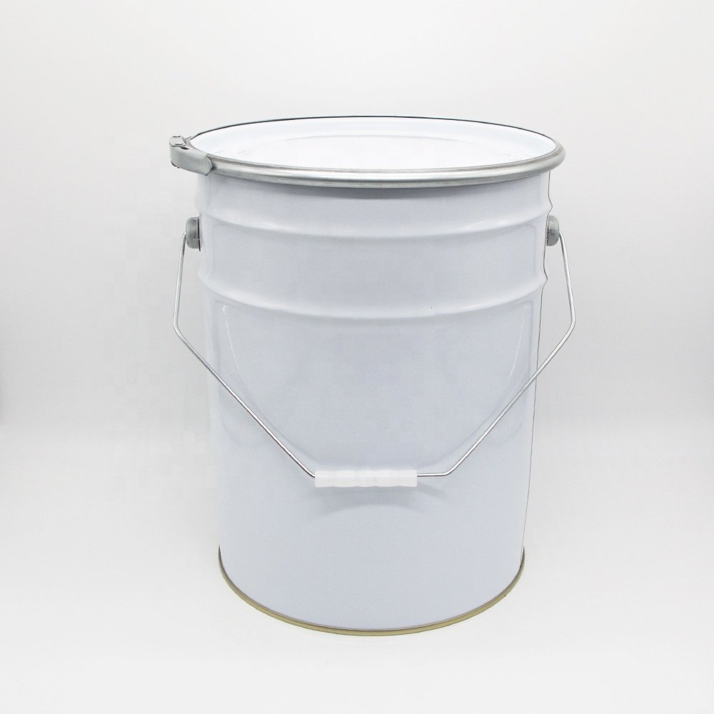 Custom logo Oil Steel White Bucket Package 20 Liter Metal Drum Round 5 Gallon Bucket