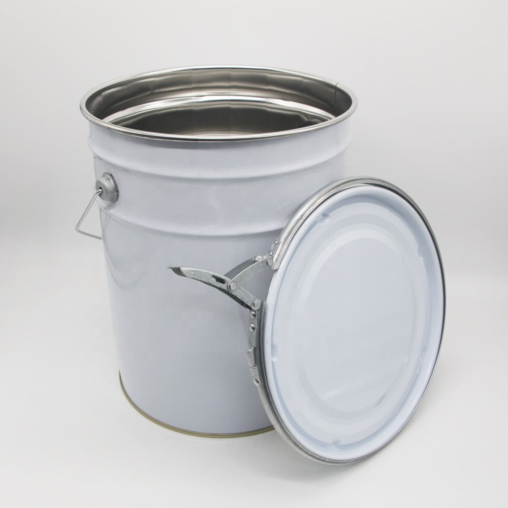 Custom logo Oil Steel White Bucket Package 20 Liter Metal Drum Round 5 Gallon Bucket