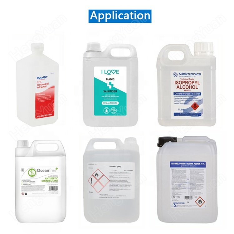 Automatic 1-5L Medical Isopropyl Alcohol | Filling Capping Aluminum Foil Sealing Labeling Machines Production Line