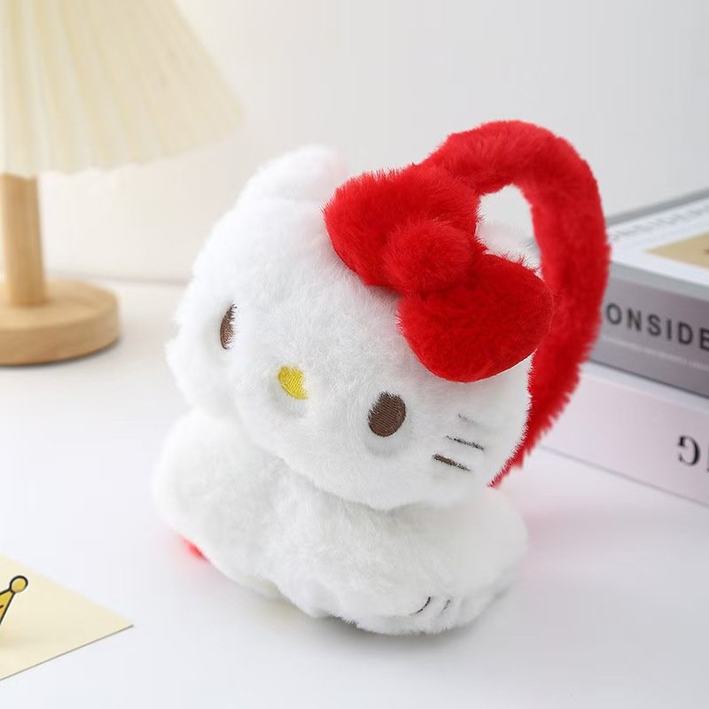 Cute Cartoon Cat Warm Earmuffs Autumn and Winter Foldable Antifreeze Ear protection Plush Earmuffs for Girls to Wear on the Head