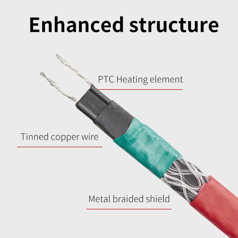 Hot Sales Electrical Self-regulating Pipe Heating Cable Thermo Heat Tracing Cable Customized 1/2 OEM ODM CE Certificate Copper
