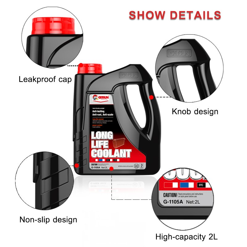 2L GETSUN Car Care Products Anti Boiling Anti Rust and Anti Scale Long Life Coolant