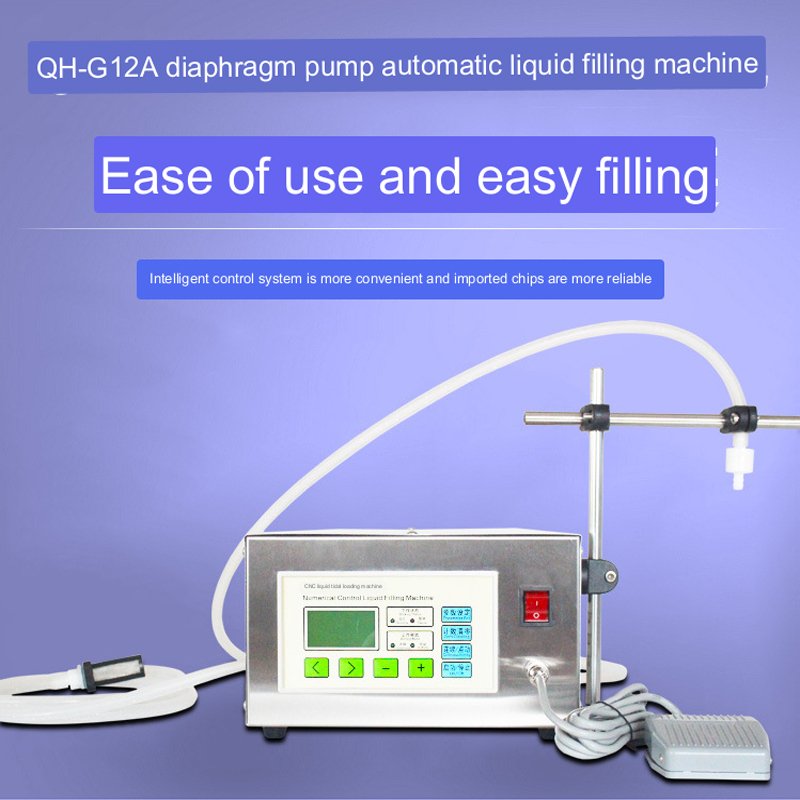 QH-G12A Semi-automatic Quantitative Liquid Filling Machine Liquor Milk Glass Water Antifreeze Essence Liquid Alcohol