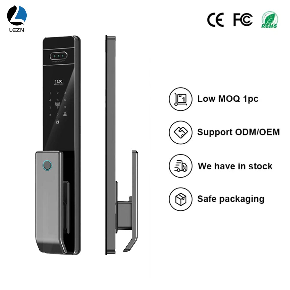 LEZN U7 New Automatic Electronic Fingerprint Lock WIFI Intelligent Lock 3D Facial Recognition Digital Door Lock with Camera