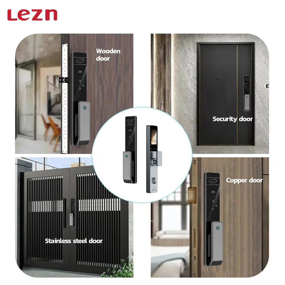 LEZN U7 New Automatic Electronic Fingerprint Lock WIFI Intelligent Lock 3D Facial Recognition Digital Door Lock with Camera