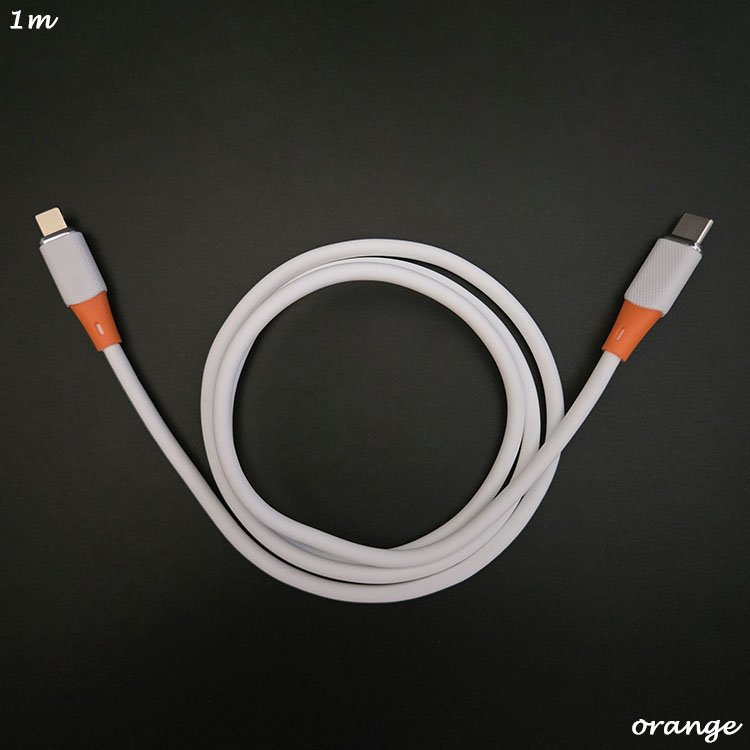 Skin Friendly Q Elastic Soft Antifreezing Liquid Silicone Ios PD 27w USB C to 8 Pin Cables
