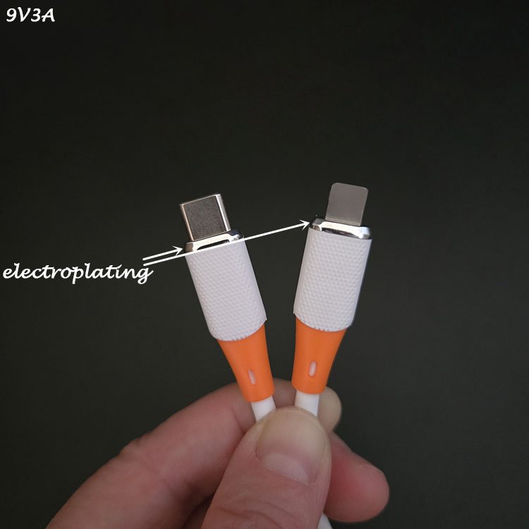 Skin Friendly Q Elastic Soft Antifreezing Liquid Silicone Ios PD 27w USB C to 8 Pin Cables