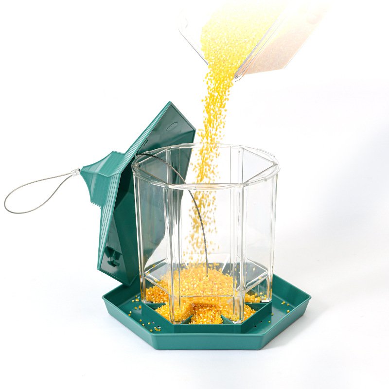 Outdoor Hanging Bird Feeder Foldable Garden Bird Feeder with Sun Protection and Antifreeze Cage Plastic Automatic Features