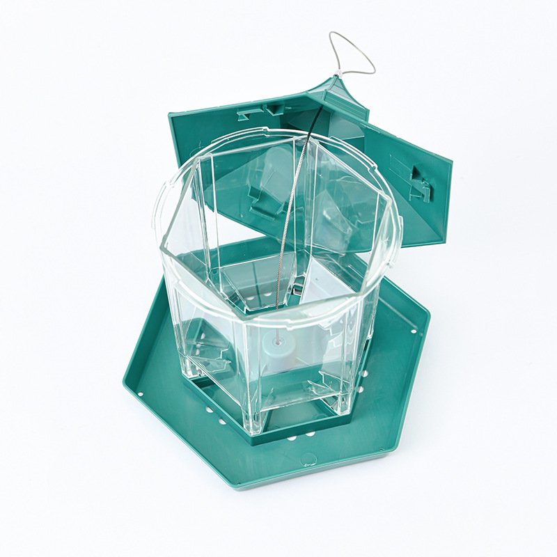 Outdoor Hanging Bird Feeder Foldable Garden Bird Feeder with Sun Protection and Antifreeze Cage Plastic Automatic Features