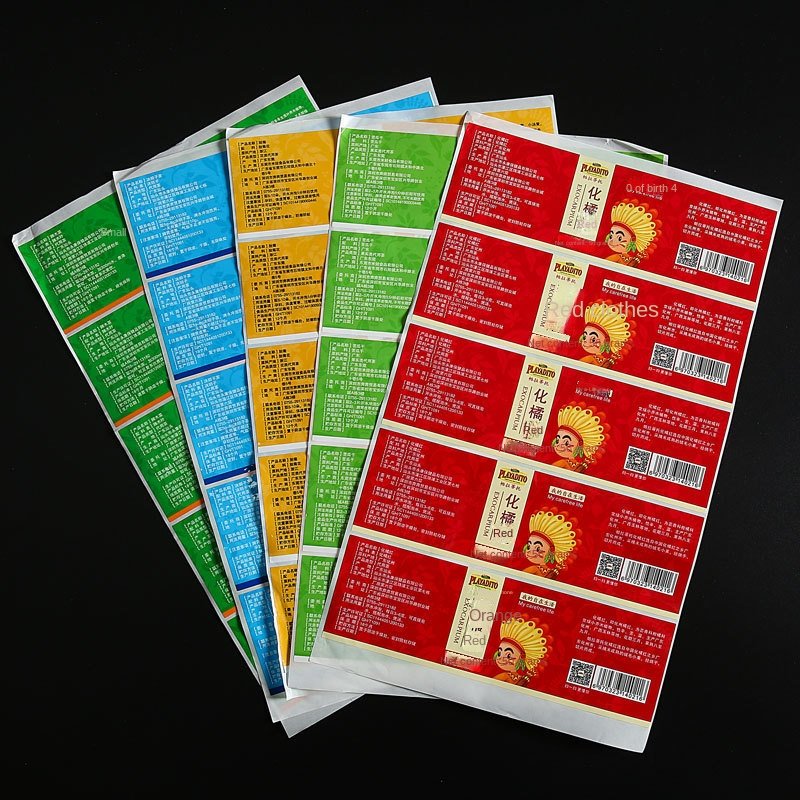 Fast Printing Waterproof Antifreeze Tea Bottle Jar Label Sticker Fresh Nuts Dried Fruit Snack for Food Use