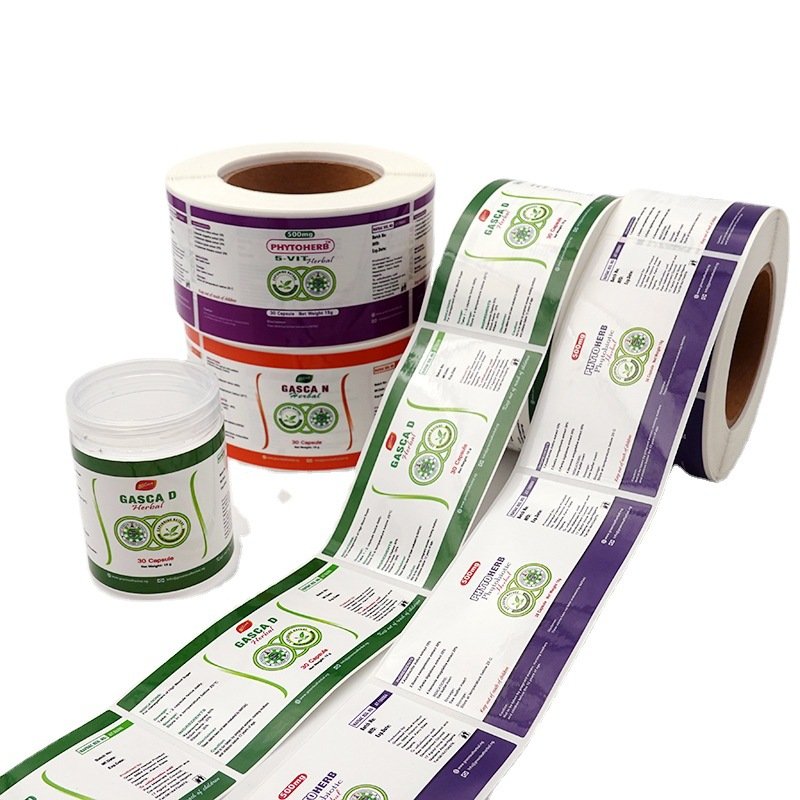 Fast Printing Waterproof Antifreeze Tea Bottle Jar Label Sticker Fresh Nuts Dried Fruit Snack for Food Use