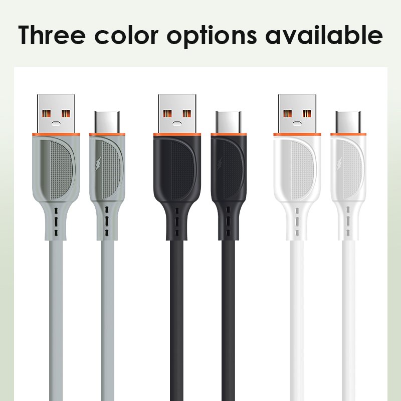 MUJIEDI 2A USB to C Silicon Fire-resistance Antifreeze Cable 1m Fast Charging Data Cables