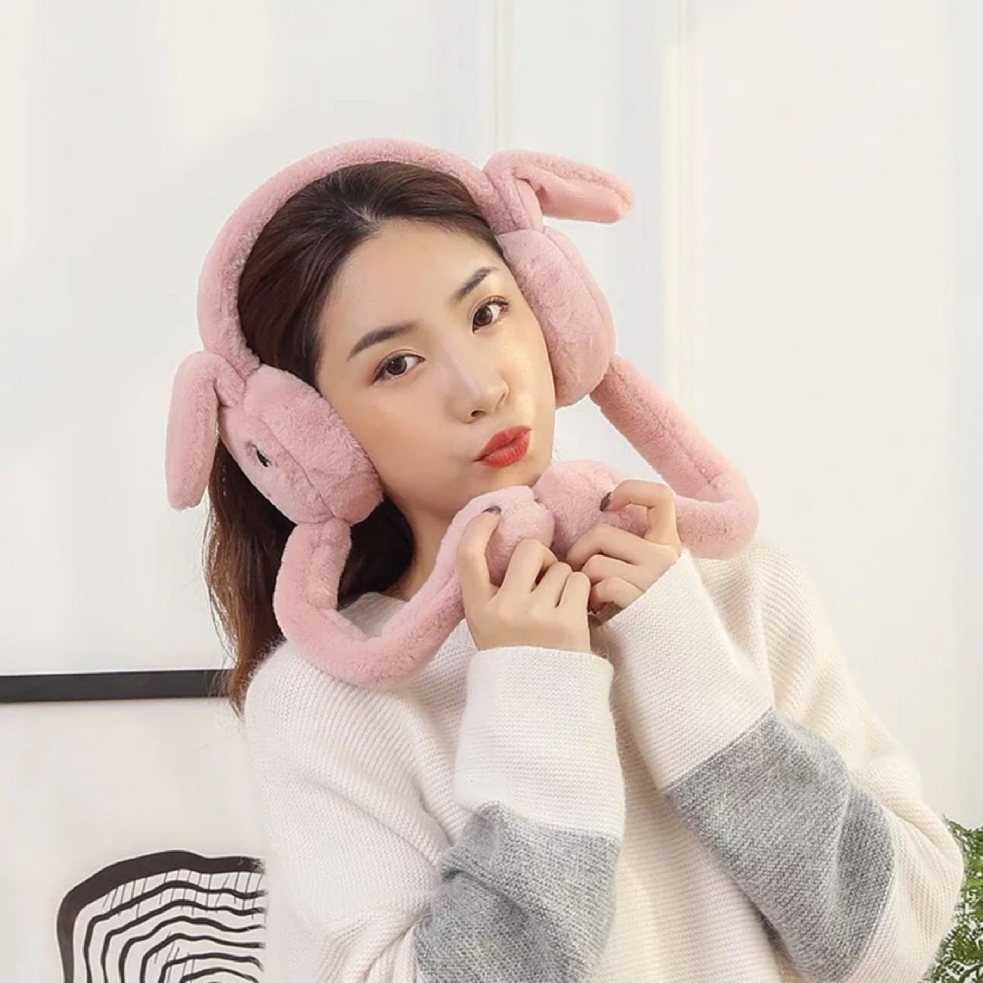 Custom Plush Earmuffs Winter Cute Student Ear Muffs for Women and Kids Ear protection Antifreeze Folding Fur Ear Muffs Winter