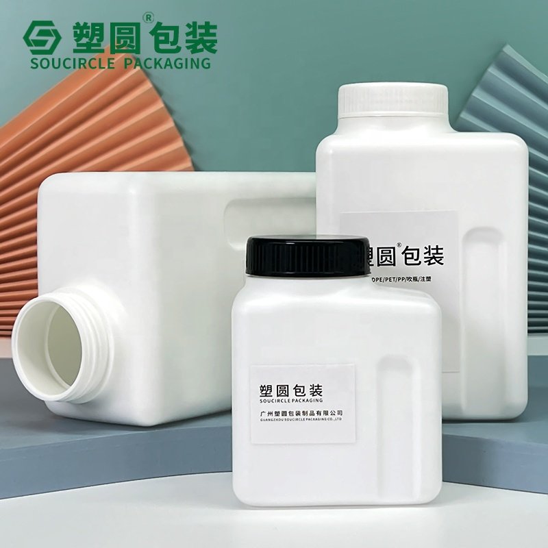 Factory 300ML 500ML 600ML 1L White Empty HDPE Plastic Antifreeze Lubricating Oil Engine Oil Packaging Bottle With Foil Flat Cap