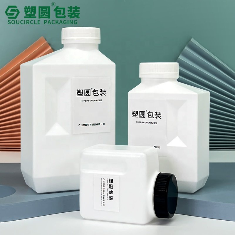Factory 300ML 500ML 600ML 1L White Empty HDPE Plastic Antifreeze Lubricating Oil Engine Oil Packaging Bottle With Foil Flat Cap