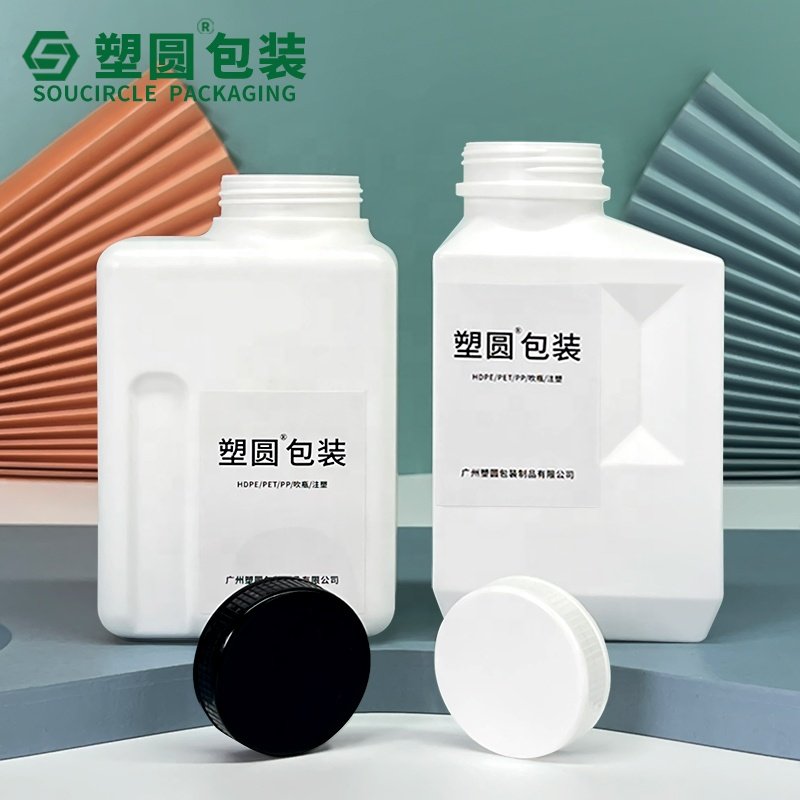 Factory 300ML 500ML 600ML 1L White Empty HDPE Plastic Antifreeze Lubricating Oil Engine Oil Packaging Bottle With Foil Flat Cap