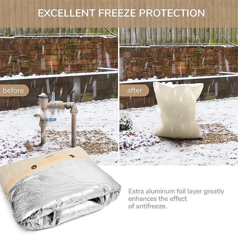 Water Anti Freezing and Icing Protective Sleeve Valvefaucet Khaki Thermal Insulation Bag Water Pipe Freezing Cover