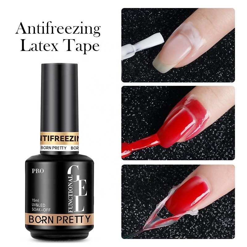 BORN PRETTY 15ml Antifreezing Nail Latex Peel Off Liquid Anti-overflow Glue Nail Edge Protection Nail Care Tool