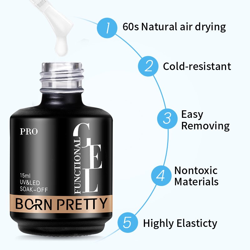 BORN PRETTY PRO 15ml Fsat Dry Peel Off Liquid Latex Nail Tape Glue Nail Edge Protection Nail Care Tool
