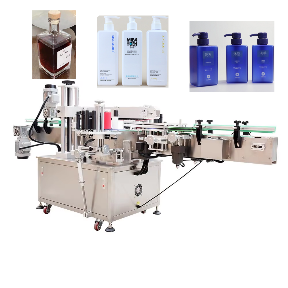 Automatic Double - Sided Labelling Machine for Square Bottles Wine Bottles Double - Sided Laundry Detergent Bottles