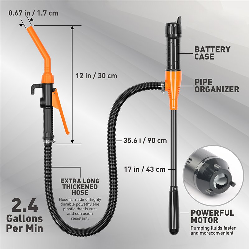 Portable Transfer Pump Battery Operated Electric Siphon Pump AdBlue/Water/Gasoline/Diesel/Antifreeze Pump