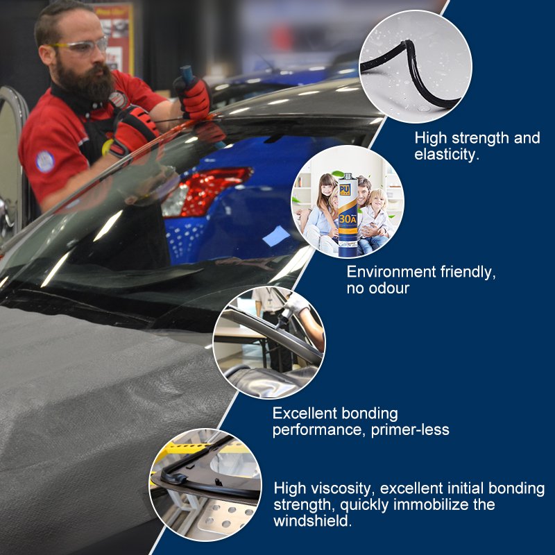 High Elasticity 310 Ml Waterproof Auto Glass Urethane Black Windshield Pu Polyurethane Sealant For Auto Cars