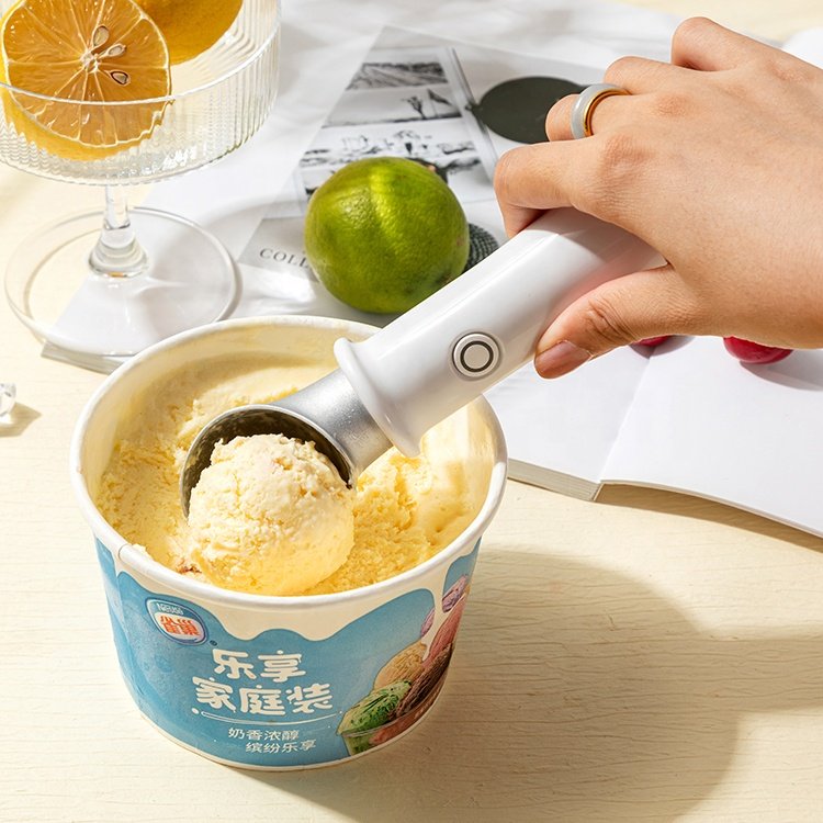Ergonomic Shovel Spoon White Heated Antifreeze Hot Ice Cream Scoop Ice Warm with Comfortable Handle