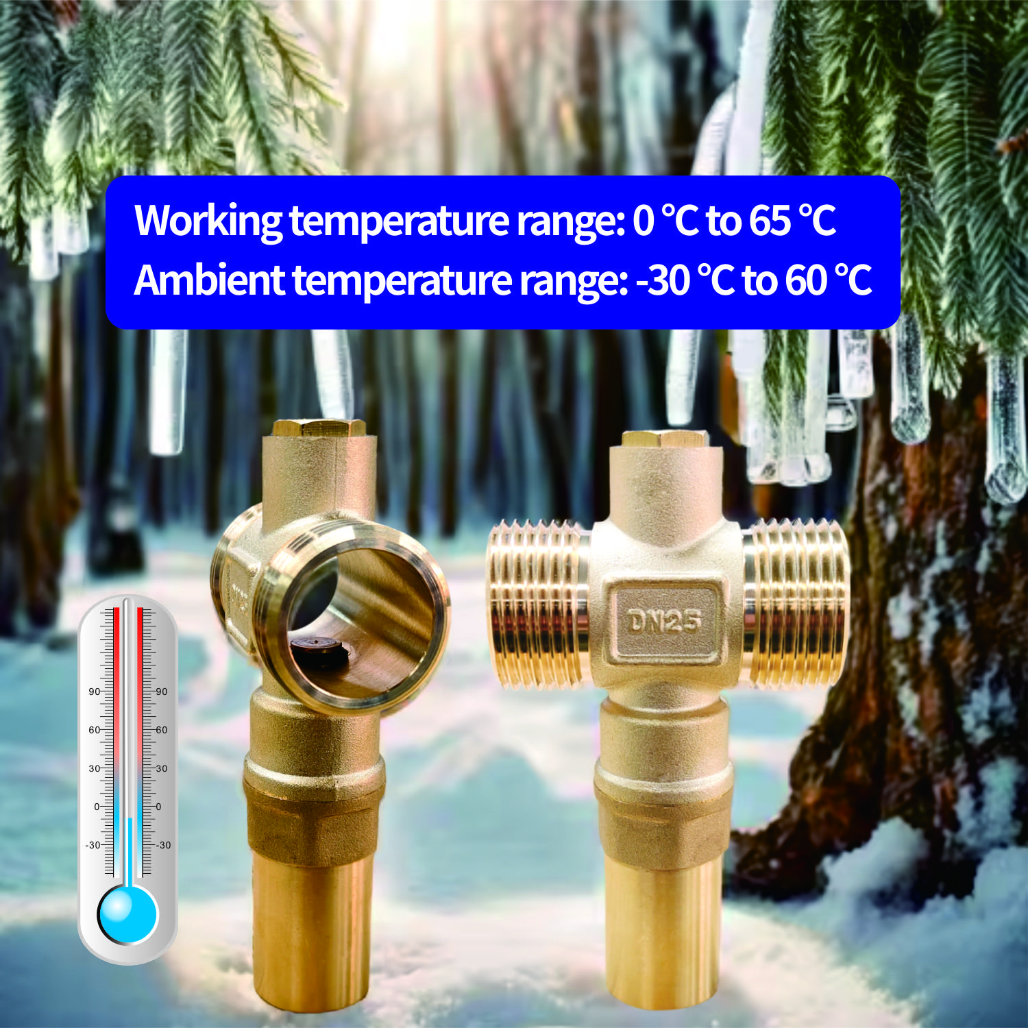 B&H BH-95100 Safety Valve CW617N NPT Thread Anti-freezing Valve for Floor Heating Systems