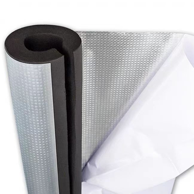 Antifreeze Open Self-adhesive Sound Absorption Air Conditioner Pipe Aluminum Foil Rubber PE Foam Insulation Pipe
