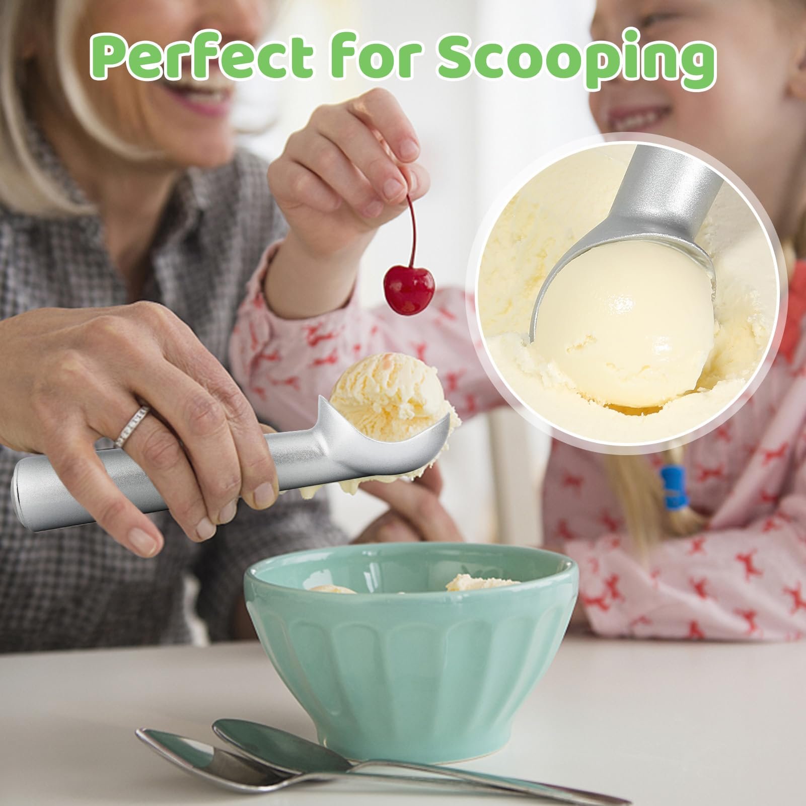 Wholesale Ice Cream Scoop Nonstick Anti-Freeze Professional Watermelon Fruit Scooper Tools Aluminum Alloy Icecream Scoop Spoons