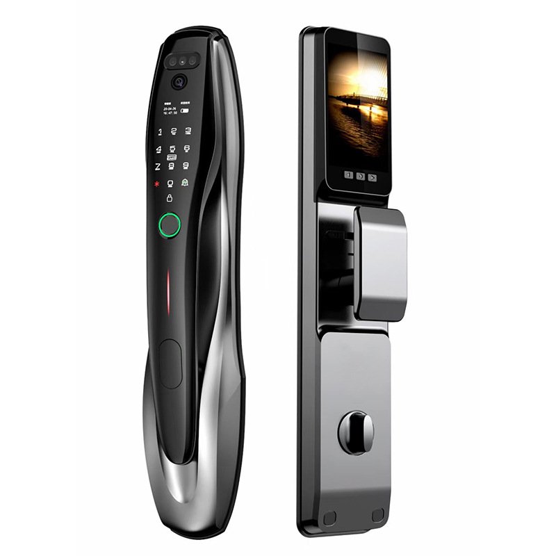 WiFi Smart Outdoor Waterproof Lock 3D Facial Fingerprint Recognition Visual Intercom Password Antifreeze for Wood Cloud Data