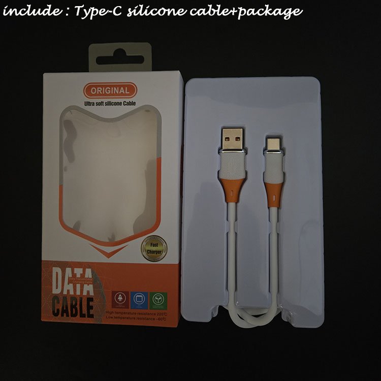 50 Pairs Electroplating Crafts Technology Soft Antifreeze Liquid Silicone USB to Type C Cables